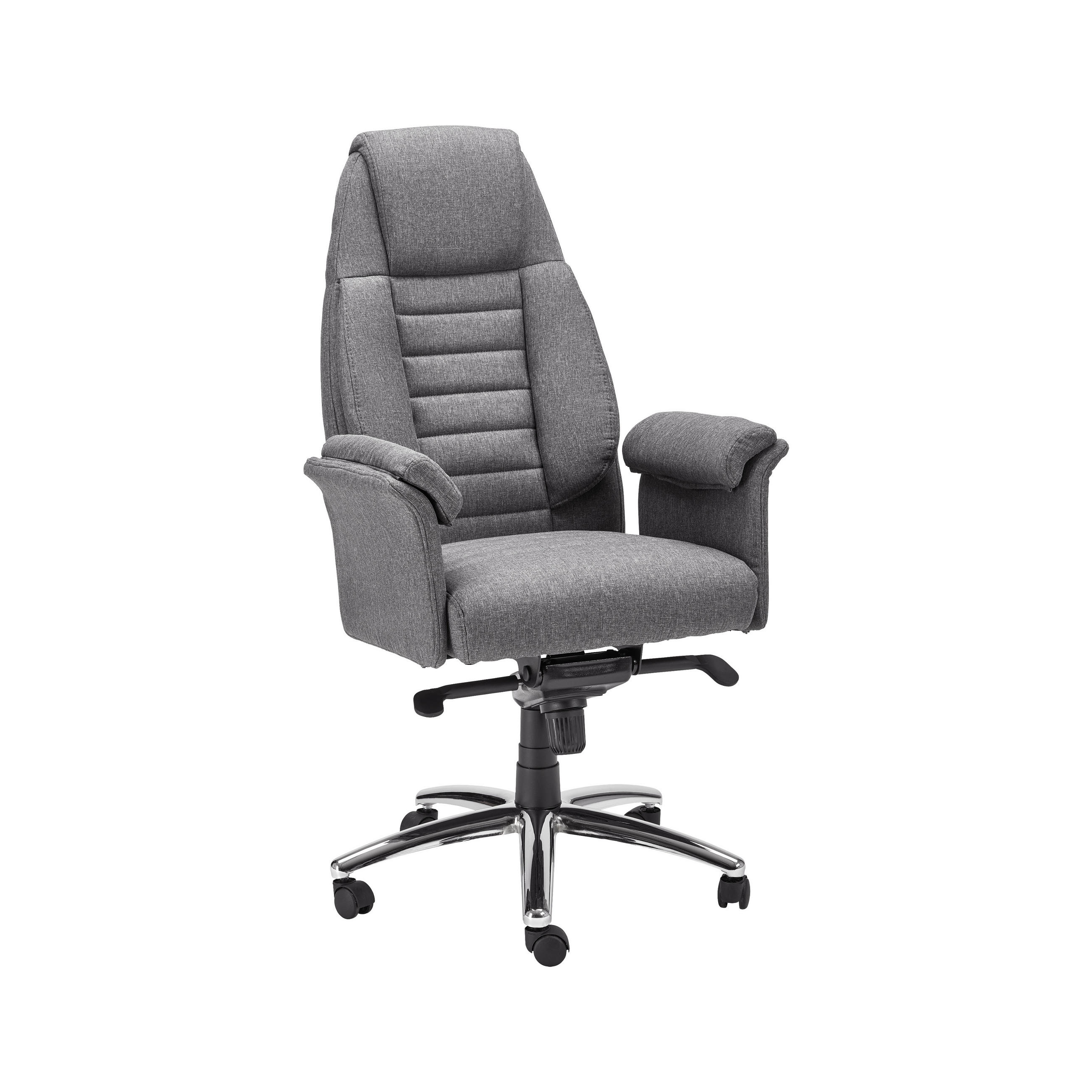 CHEFSESSEL Webstoff Chromfarben, Dunkelgrau  - Chromfarben/Dunkelgrau, MODERN, Holz/Kunststoff (68/116-122/72cm) - Livetastic