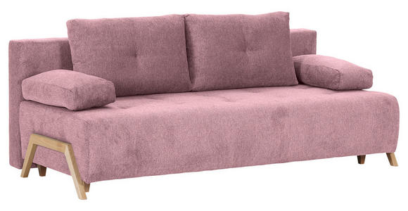 SCHLAFSOFA  in Flachgewebe Altrosa  - Buchefarben/Altrosa, KONVENTIONELL, Holz/Textil (204/75/100cm) - Carryhome