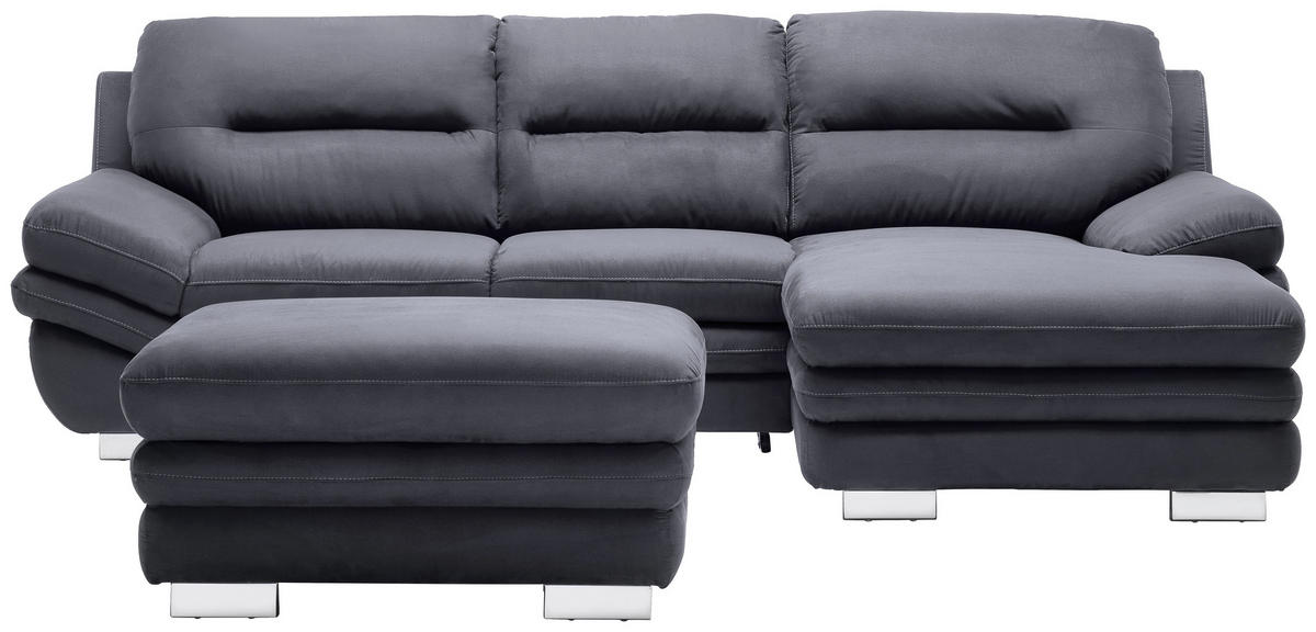 SEDEŽNA GARNITURA, mikrovlakna antracit  - barve kroma/antracit, Design, tekstil (270/166cm) - Stylife