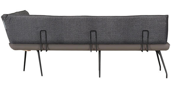 ECKBANK 225/165 cm in Anthrazit - Anthrazit/Schwarz, Design, Textil/Metall (225/165cm) - Moderano