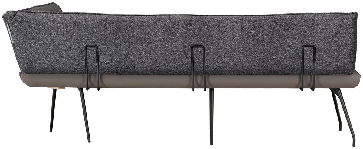 ECKBANK 225/165 cm Mikrofaser Anthrazit   - Anthrazit/Schwarz, Design, Textil/Metall (225/165cm) - Moderano