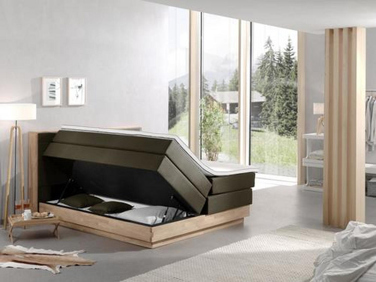 BOXSPRINGBETT 160/200 cm  in Braun, Eichefarben  - Eichefarben/Schwarz, MODERN, Holz/Kunststoff (160/200cm) - MID.YOU