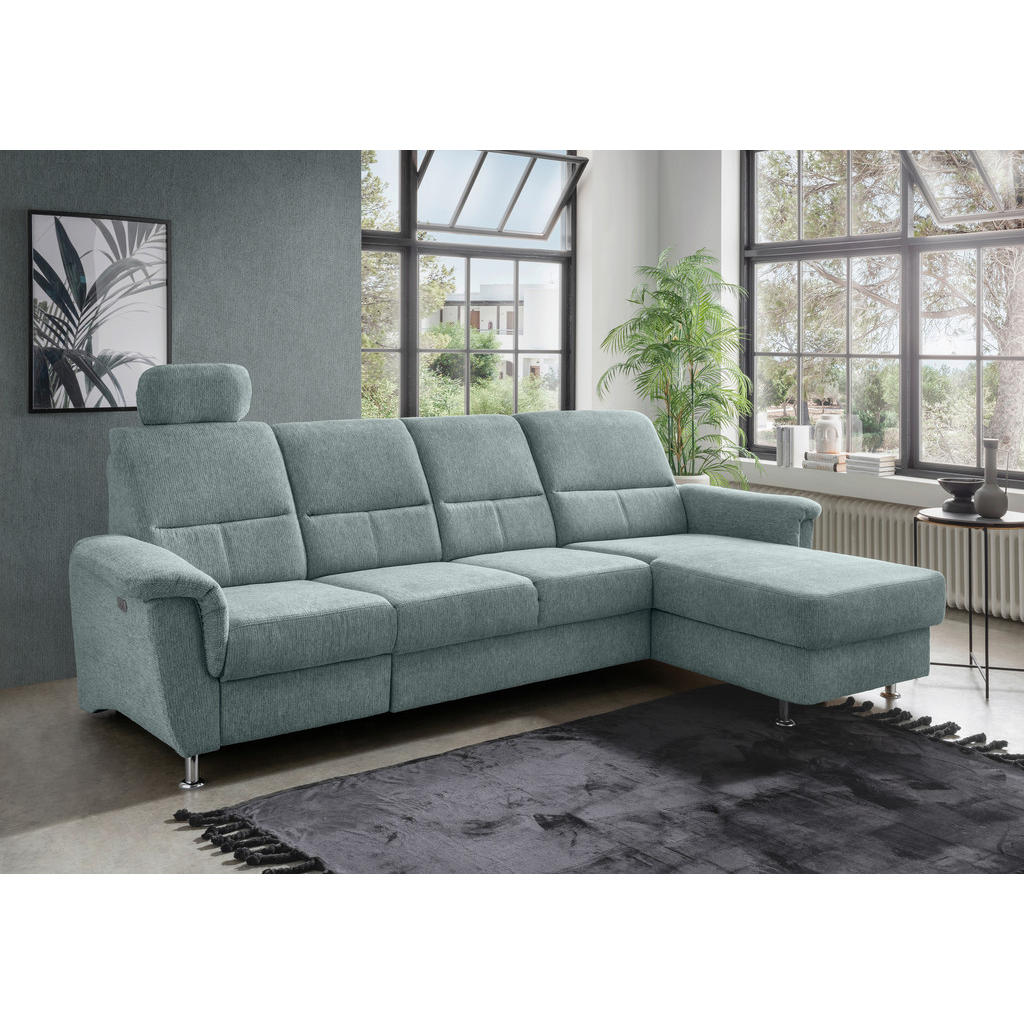 Thumbnail - Livetastic Ecksofa, Blau, Textil, Uni, 5-Sitzer, Ottomane rechts, L-Form, 292x165 cm, Made in EU, seitenverkehrt erhältl...