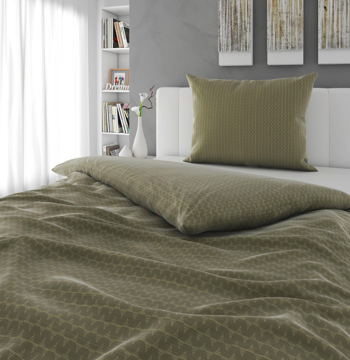 BETTWÄSCHE Mavie Satin 140/200 cm  - Grün, Basics, Textil (140/200cm) - Novel