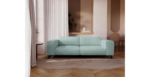 2-SITZER-SOFA Cord Salbeigrün  - Salbeigrün/Schwarz, KONVENTIONELL, Textil/Metall (207/75/104cm) - Carryhome