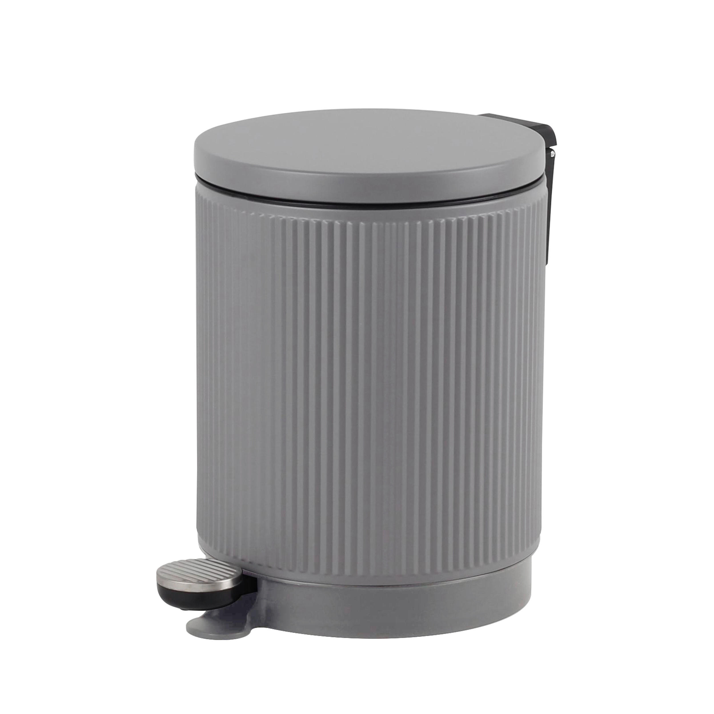 ABFALLEIMER 5 L  - Chromfarben/Edelstahlfarben, Basics, Kunststoff/Metall (20,5/27,4/28,6cm) - Novel