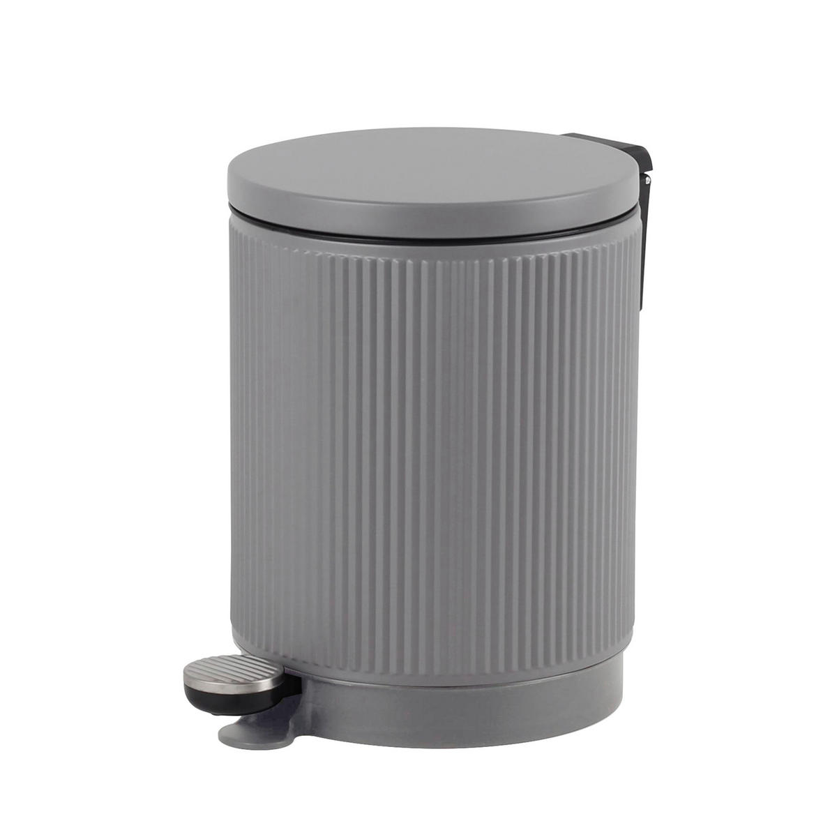 ABFALLEIMER 5 L  - Chromfarben/Edelstahlfarben, Basics, Kunststoff/Metall (20,5/27,4/28,6cm) - Novel