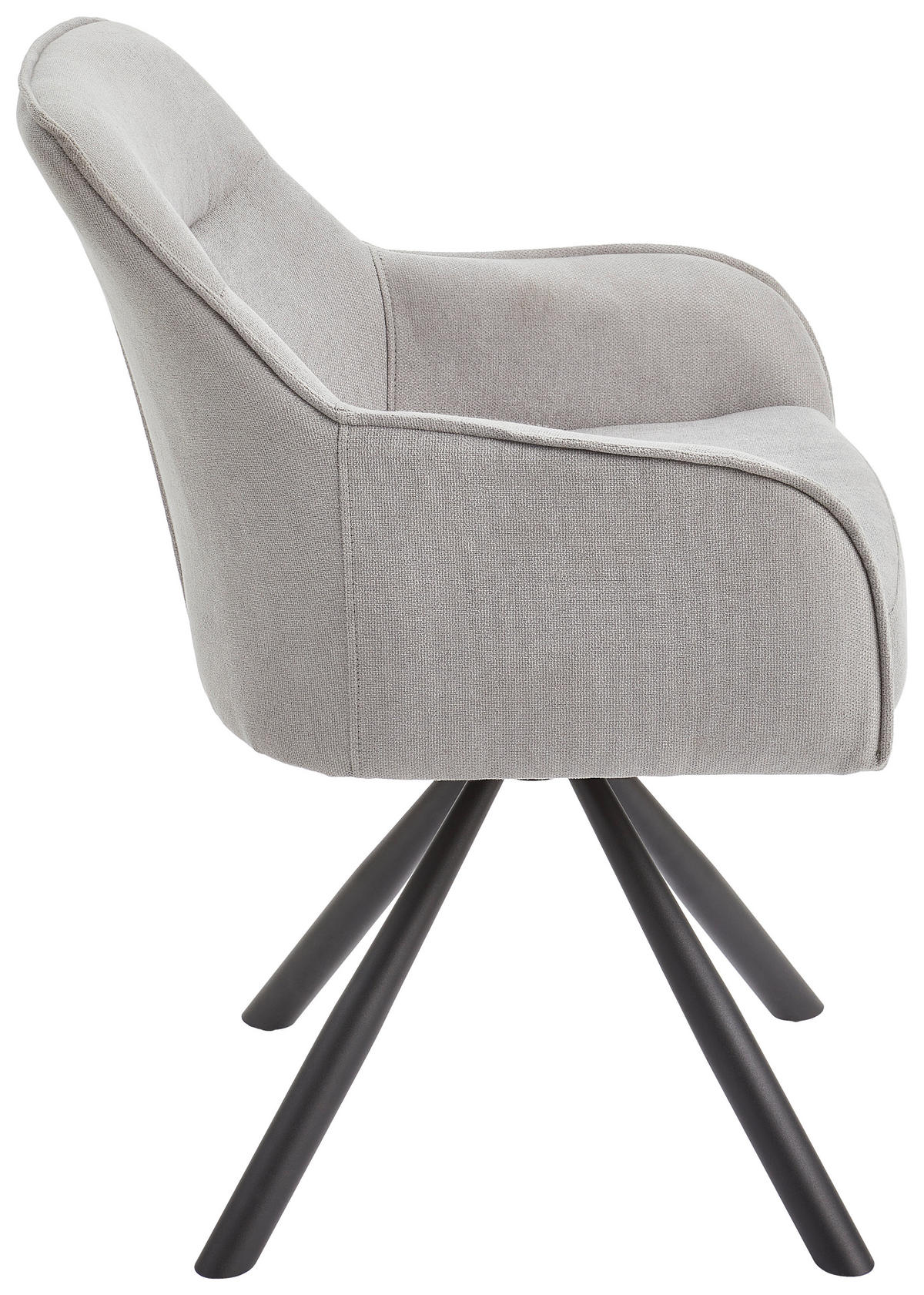 ARMLEHNSTUHL  in Eisen Webstoff  - Hellgrau/Schwarz, MODERN, Textil/Metall (61/85/61cm) - Livetastic