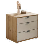NACHTSCHRANK 40/48/43 cm  - Schieferfarben/Eiche Bianco, KONVENTIONELL, Glas/Holzwerkstoff (40/48/43cm) - Dieter Knoll