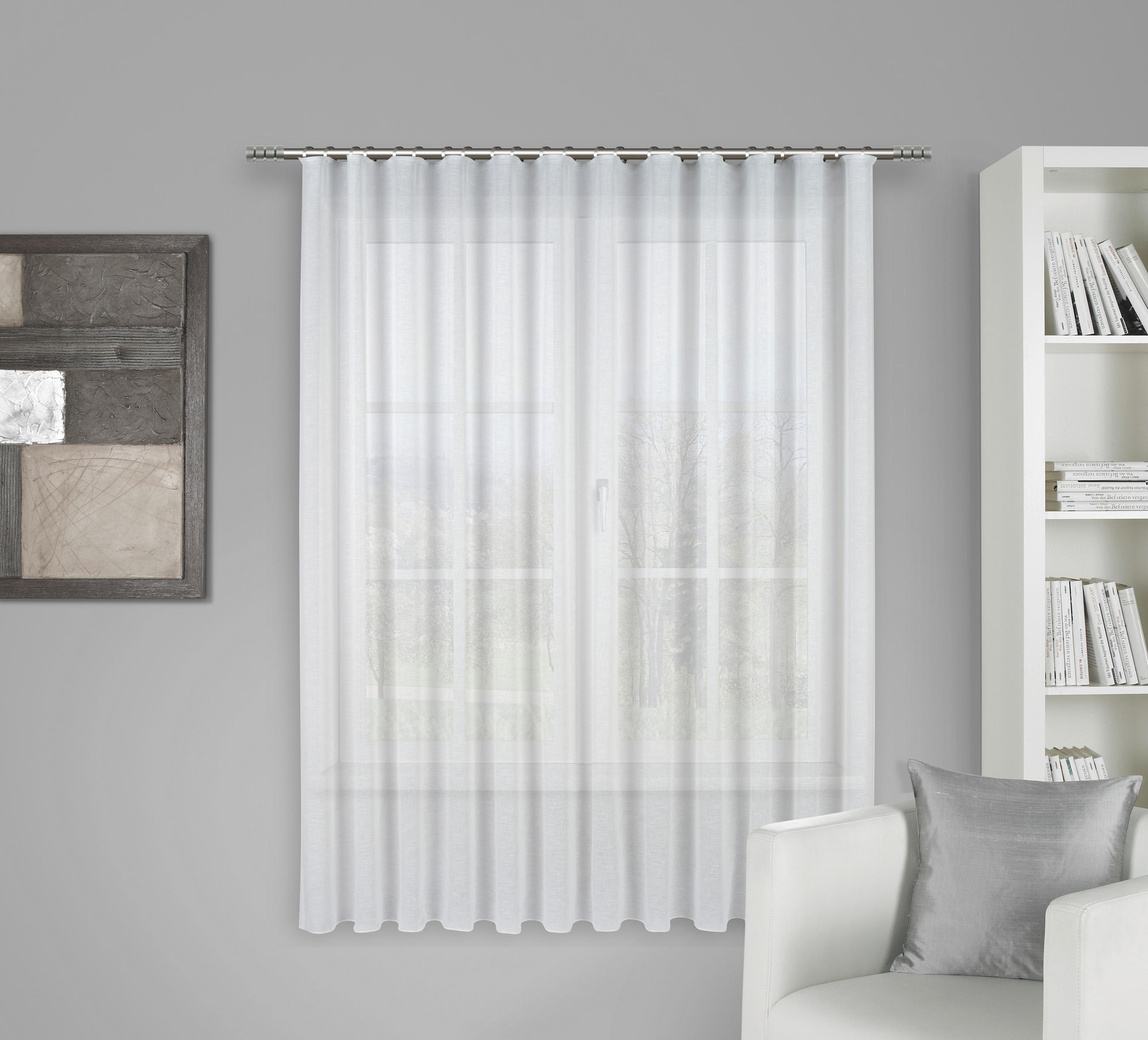 FERTIGSTORE  transparent  300/175 cm   - Weiß, KONVENTIONELL, Textil (300/175cm) - Esposa