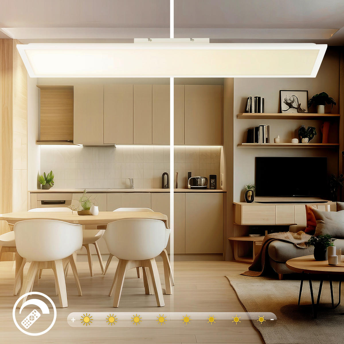 LED-DECKENLEUCHTE 100/25/6 cm   - Weiß, Design, Kunststoff (100/25/6cm)