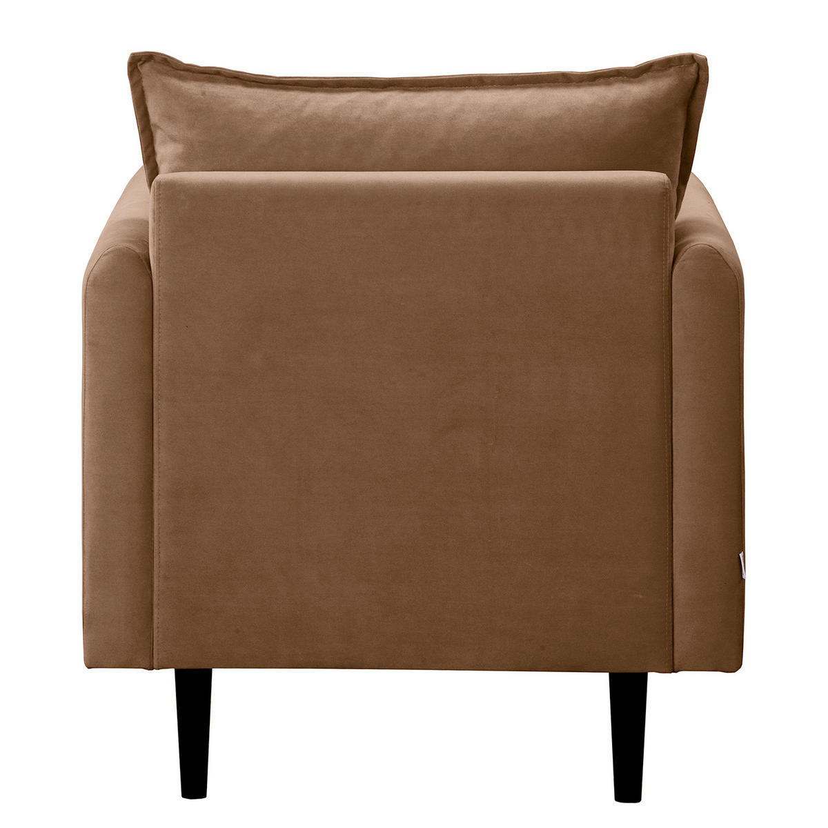 SESSEL in Samt Dunkelbraun  - Dunkelbraun/Schwarz, Design, Holz/Textil (74/86/100cm) - P & B