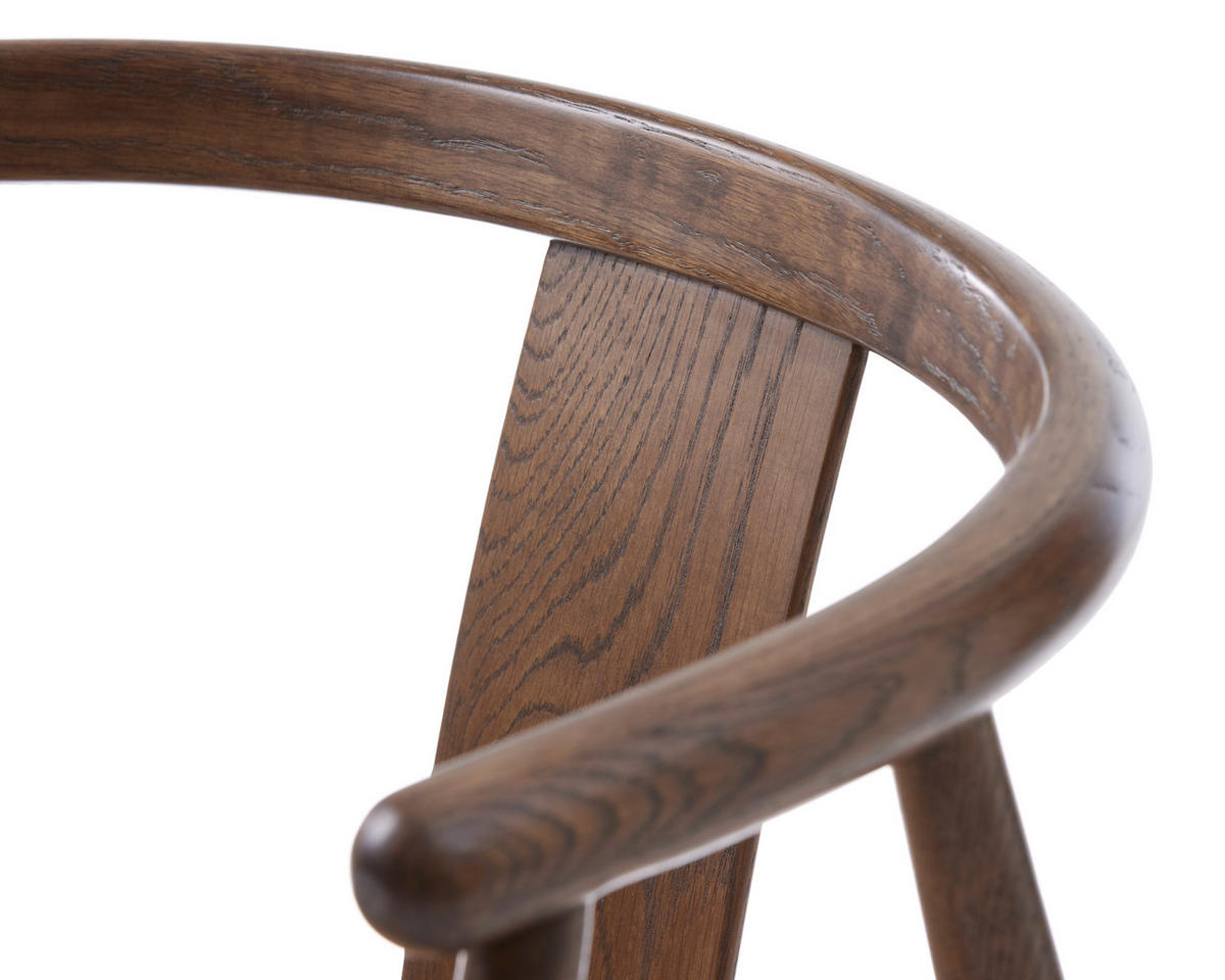 ARMLEHNSTUHL  in Webstoff  - Eiche dunkel/Naturfarben, Basics, Holz/Textil (59/76,6/52cm) - Boxxx