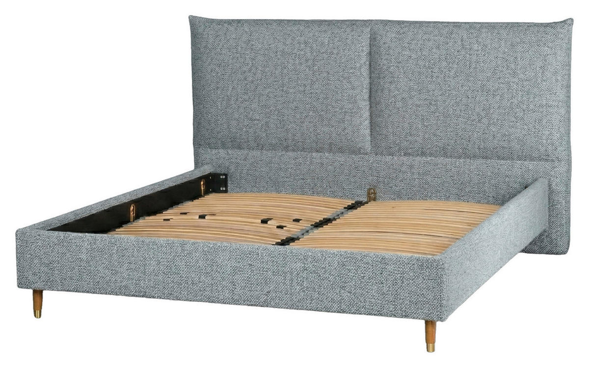 POLSTERBETT 140/200 cm,  in Grau,  - Eichefarben/Grau, MODERN, Holz/Textil (140/200cm) - Livetastic