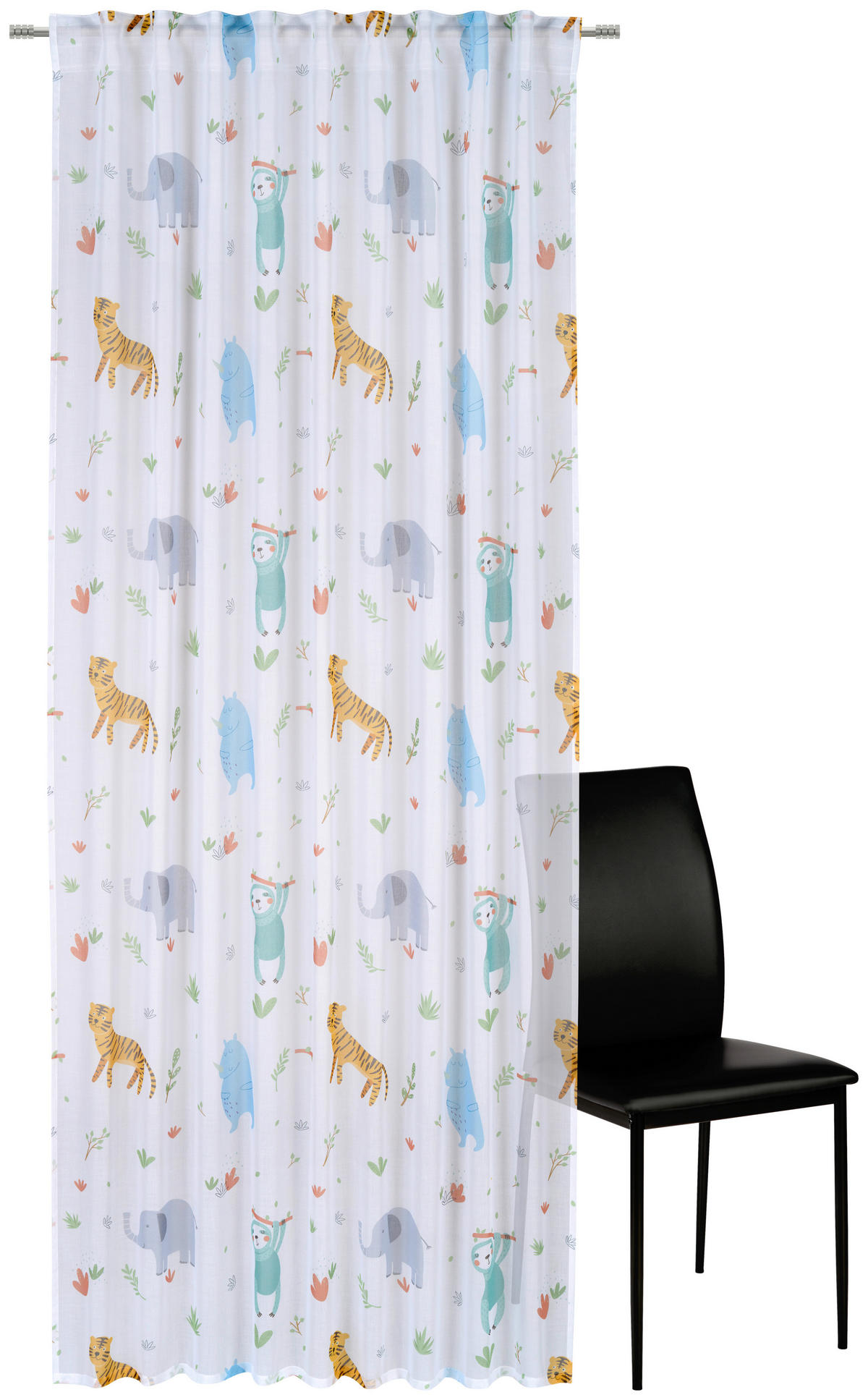 KUSOVÁ ZÁCLONA, 140/245 cm - viacfarebná/biela, Konventionell, textil (140/245cm) - Ben'n'jen