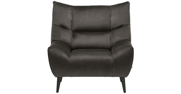 SESSEL Mikrofaser Dunkelgrau    - Dunkelgrau/Schwarz, Design, Textil/Metall (102/106/101cm) - Xora