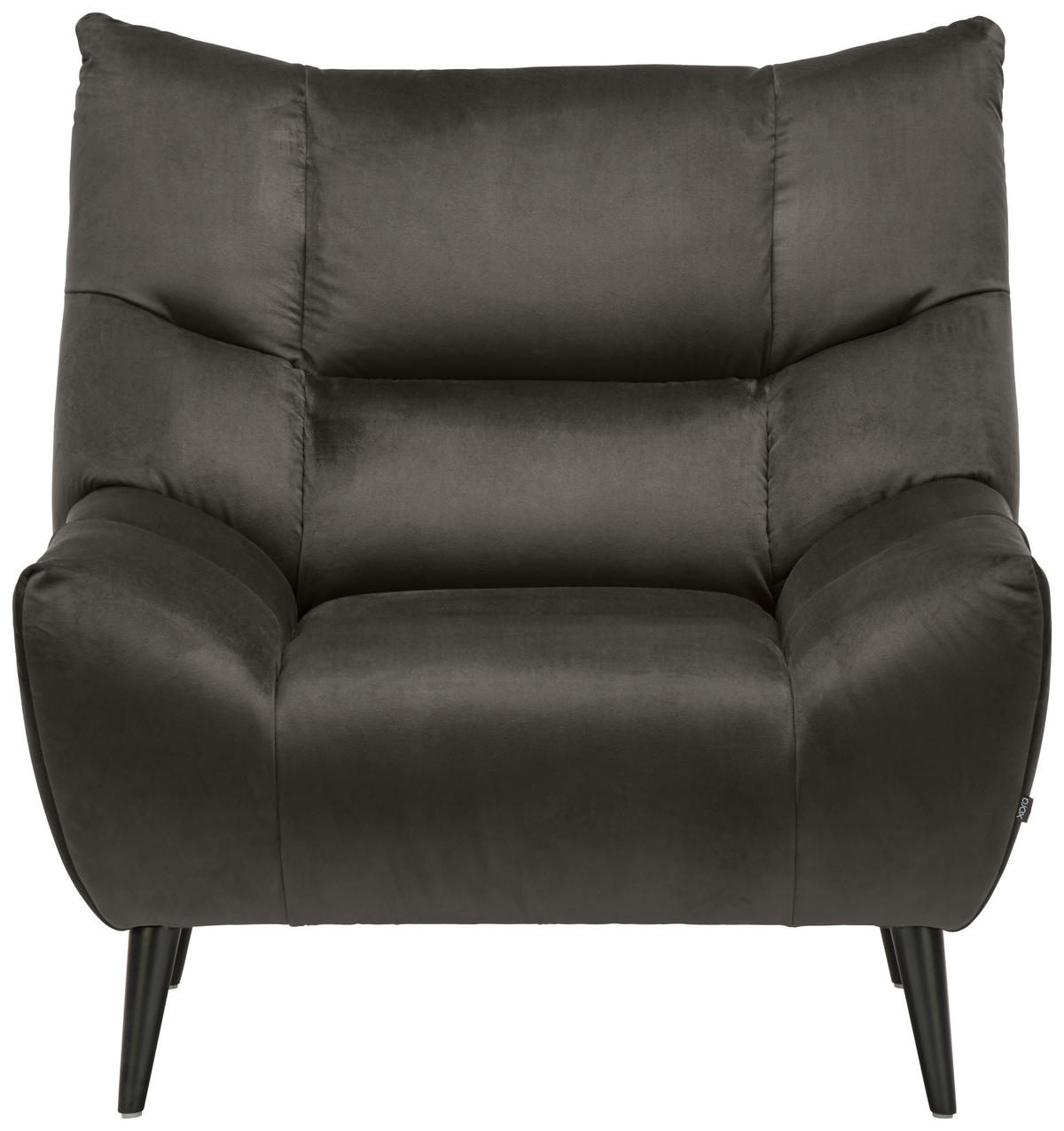 SESSEL Mikrofaser Dunkelgrau    - Dunkelgrau/Schwarz, Design, Textil/Metall (100/104/99cm) - Xora