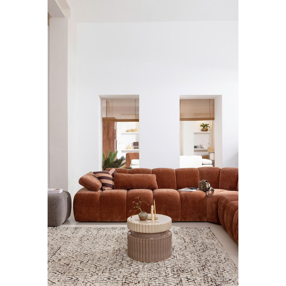 BEISTELLTISCH 48/48/38 cm Braun rund  - Braun, Design, Keramik (48/48/38cm) - Livetastic