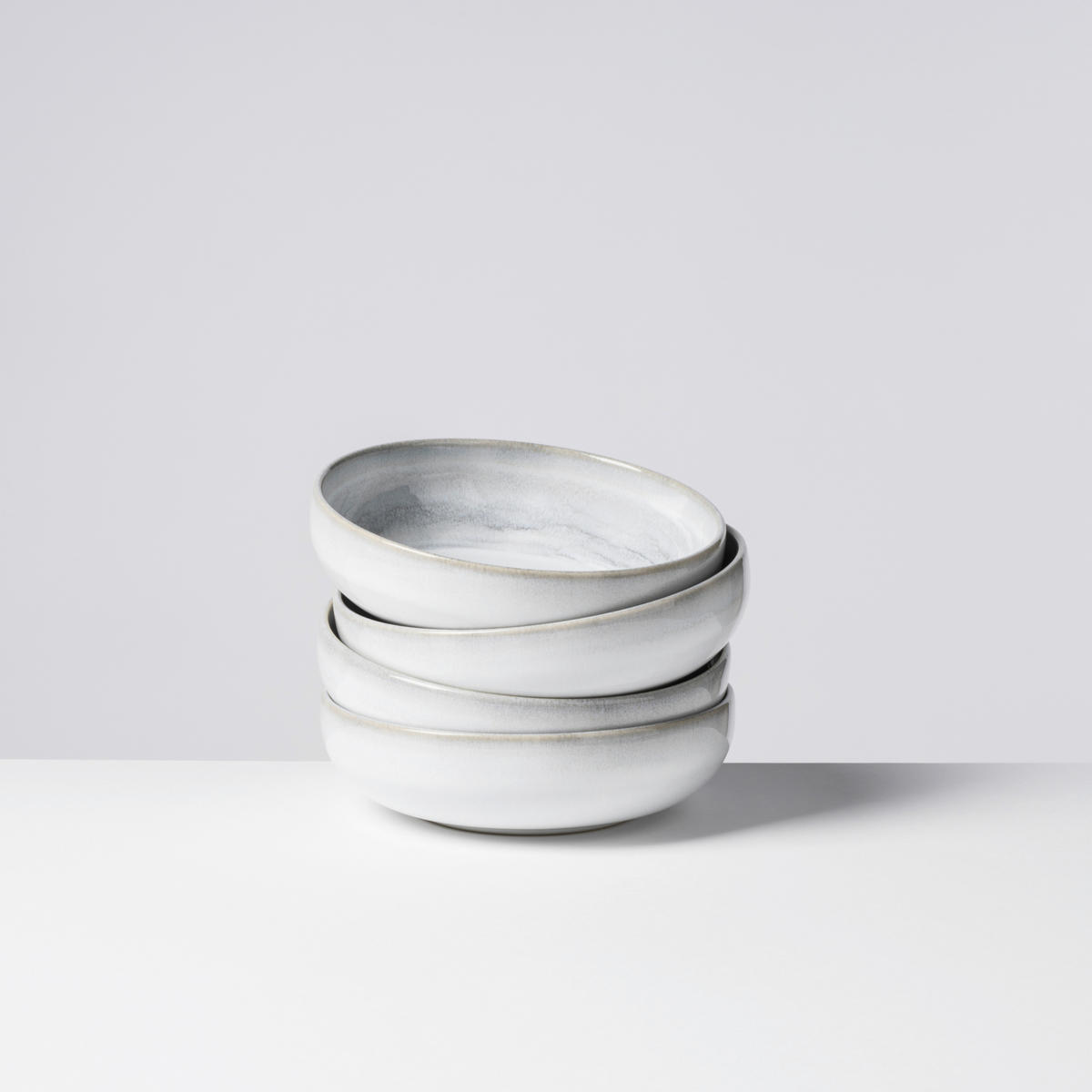 MÜSLISCHALENSET TIEFER SEE 4-teilig  - Hellgrau/Weiß, Basics, Keramik (16/4,7cm) - Gipfelstück