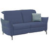 2,5-SITZER in Lederlook (vegan) Blau, Grau  - Blau/Grau, MODERN, Textil/Metall (185/89/109cm) - Livetastic
