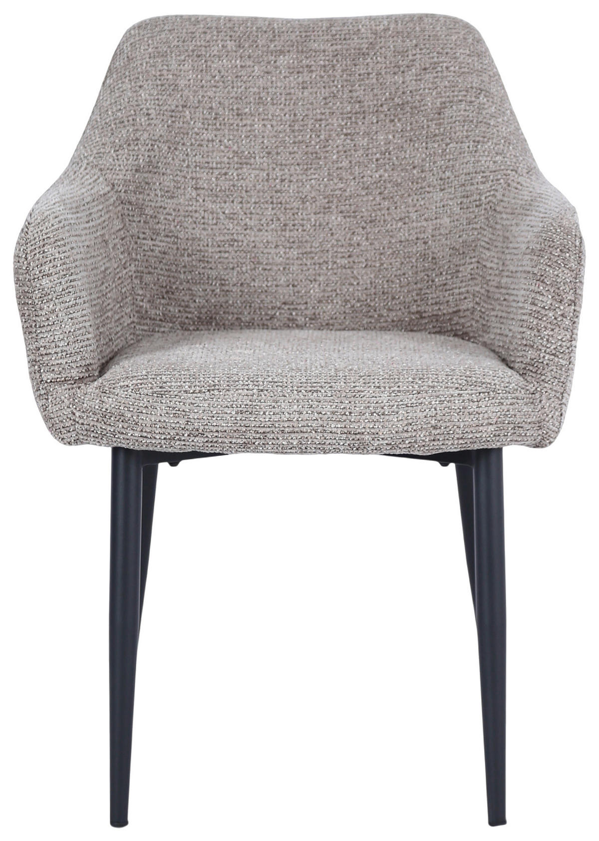 ARMLEHNSTUHL   Chenille  Schwarz, Beige  - Beige/Schwarz, MODERN, Holz/Textil (58/85/60cm) - MID.YOU