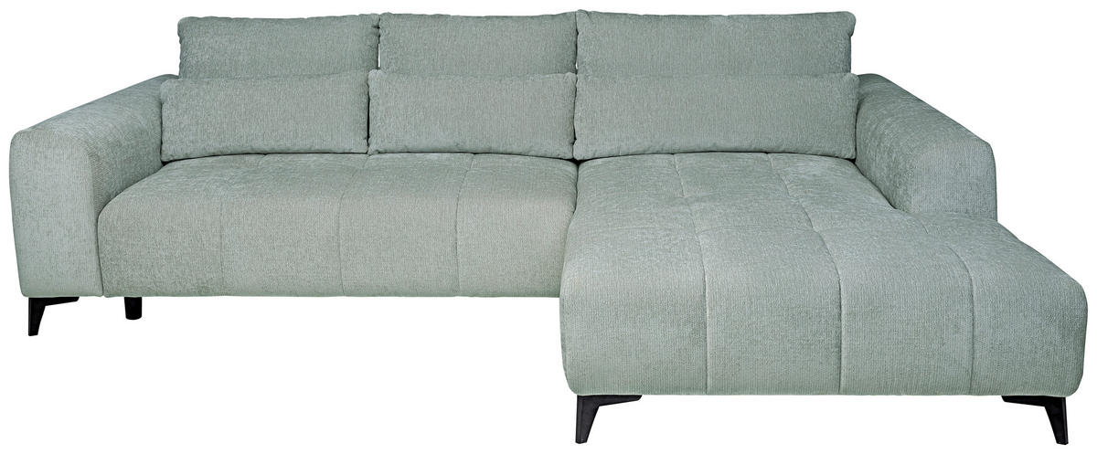 ECKSOFA  in Chenille Hellgrau  279/222 cm  - Hellgrau/Schwarz, KONVENTIONELL, Kunststoff/Textil (279/222cm) - Hom`in