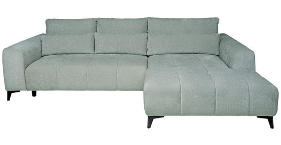 ECKSOFA  in Chenille Hellgrau  279/222 cm  - Hellgrau/Schwarz, KONVENTIONELL, Kunststoff/Textil (279/222cm) - Hom`in