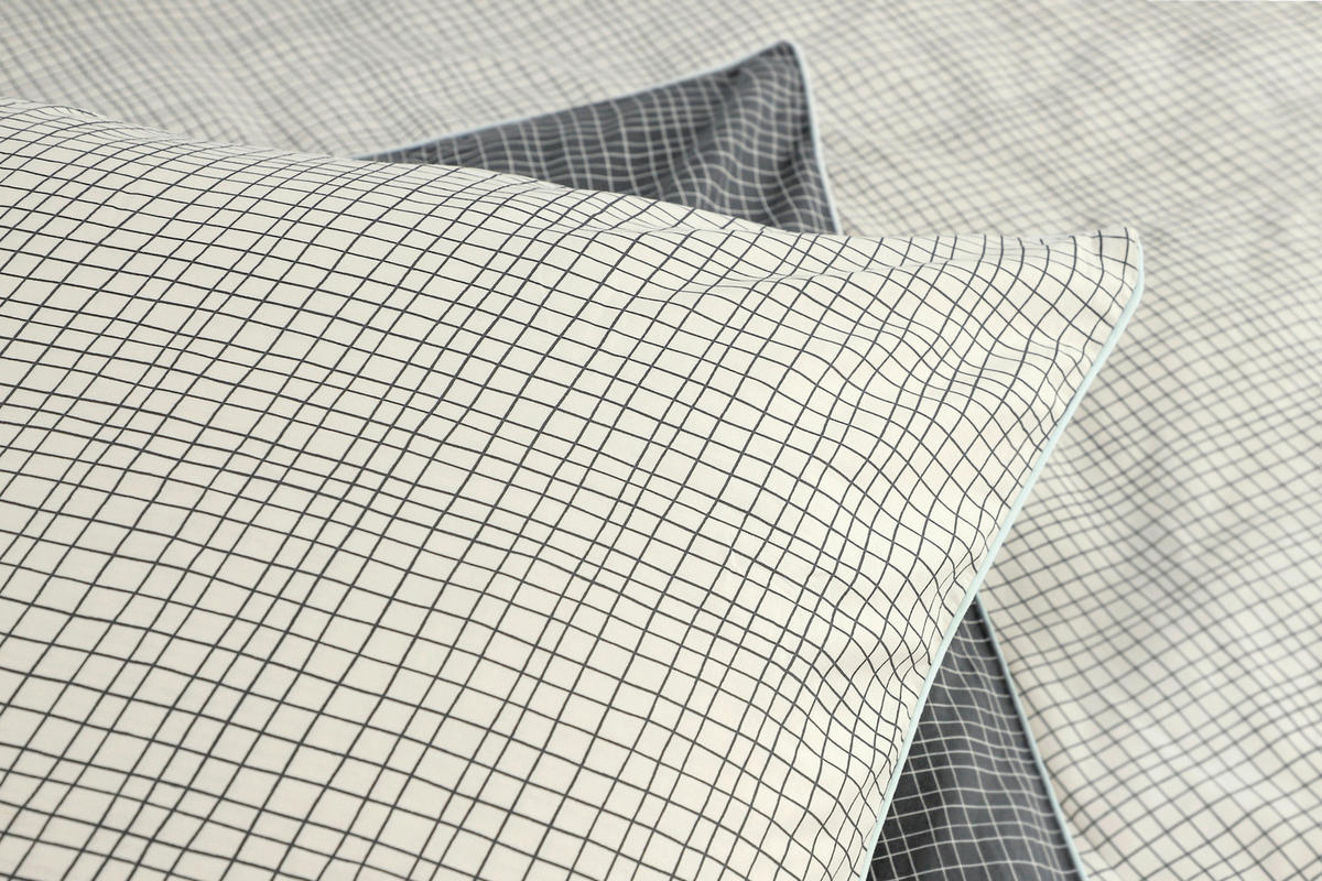 WENDEBETTWÄSCHE E-Grid grey Renforcé 135/200 cm  - Beige/Grau, Design, Textil (135/200cm) - Esprit