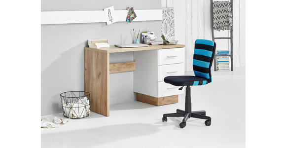 SCHREIBTISCH in Holzwerkstoff 120/75/50 cm - Eichefarben/Alufarben, MODERN, Holzwerkstoff/Kunststoff (120/75/50cm) - Hom`in