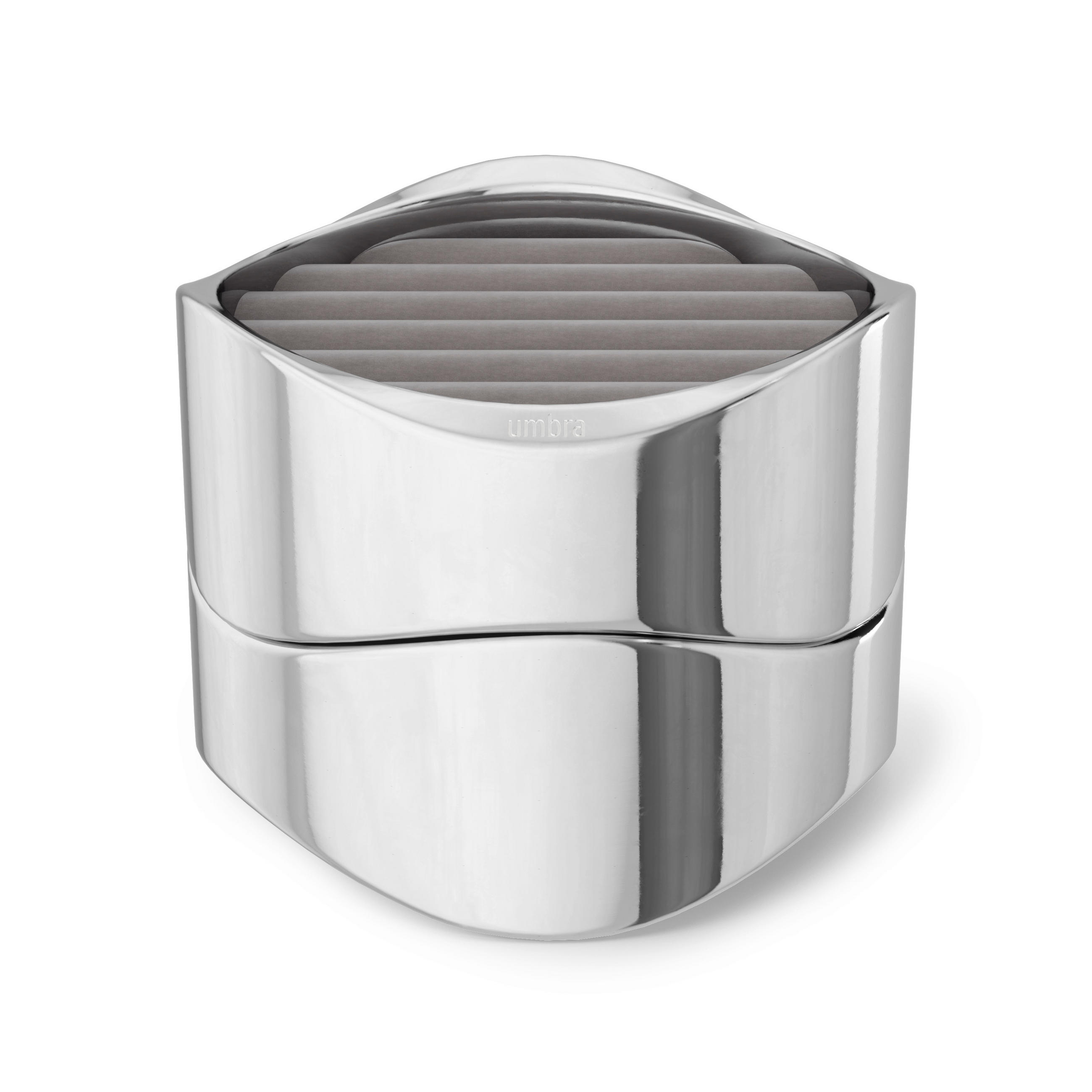 SCHMUCKBOX - Chromfarben, Design, Textil/Metall (10,16/8,26cm) - Ambia Home