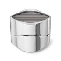 SCHMUCKBOX - Chromfarben, Design, Textil/Metall (10,16/8,26cm) - Ambia Home