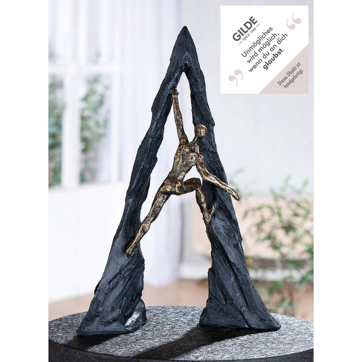SKULPTUR - Bronzefarben/Grau, Basics, Kunststoff (26/36,5/10cm)