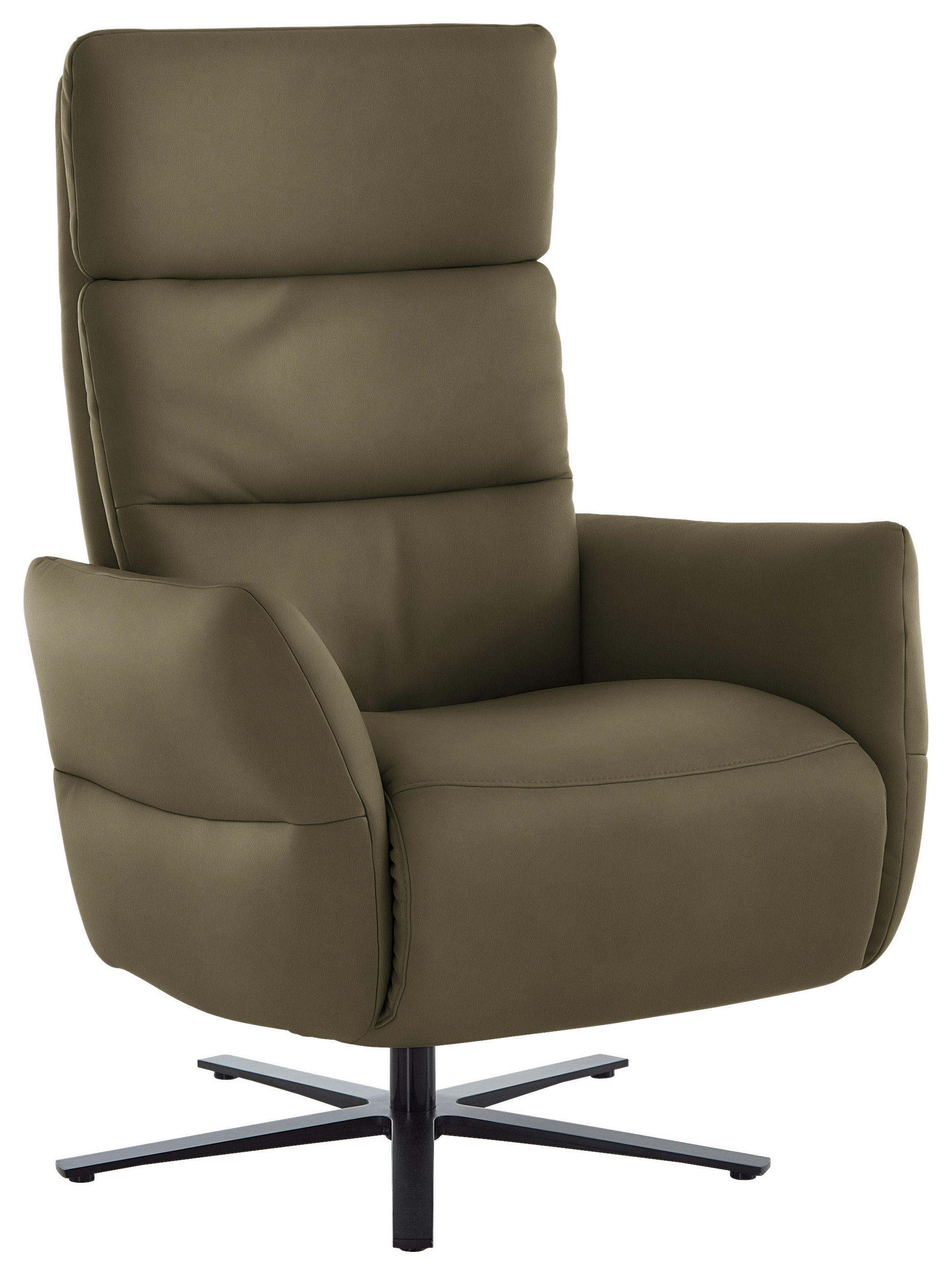 RELAXSESSEL in Leder Olivgrün  - Schwarz/Olivgrün, Design, Leder/Metall (82/119/85cm) - Dieter Knoll