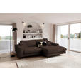ECKSOFA  in Flachgewebe Dunkelbraun  253/177 cm  - Dunkelbraun/Schwarz, Design, Textil/Metall (253/177cm) - Dieter Knoll