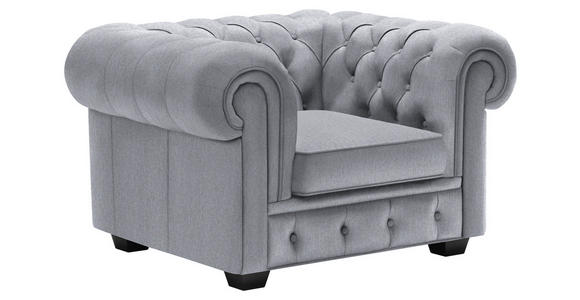 CHESTERFIELD-SESSEL - Wengefarben/Hellgrau, LIFESTYLE, Holz/Textil (115/76,5/96cm) - Landscape