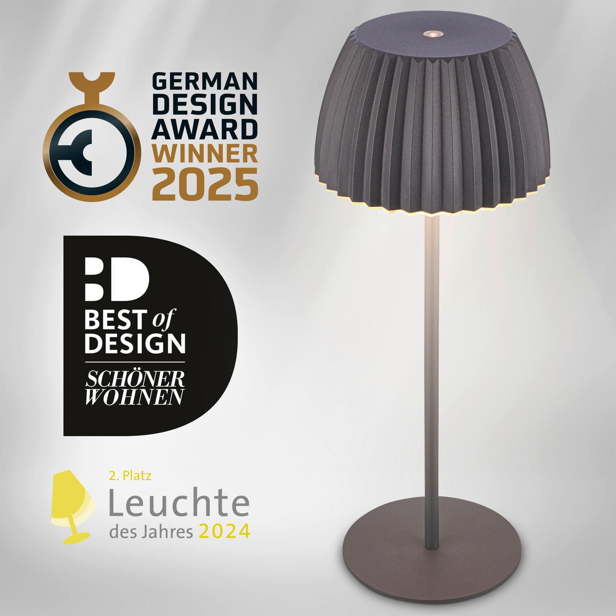 AKKU-TISCHLEUCHTE 14,5/36,5 cm  - Schwarz, Basics, Kunststoff/Metall (14,5/36,5cm)