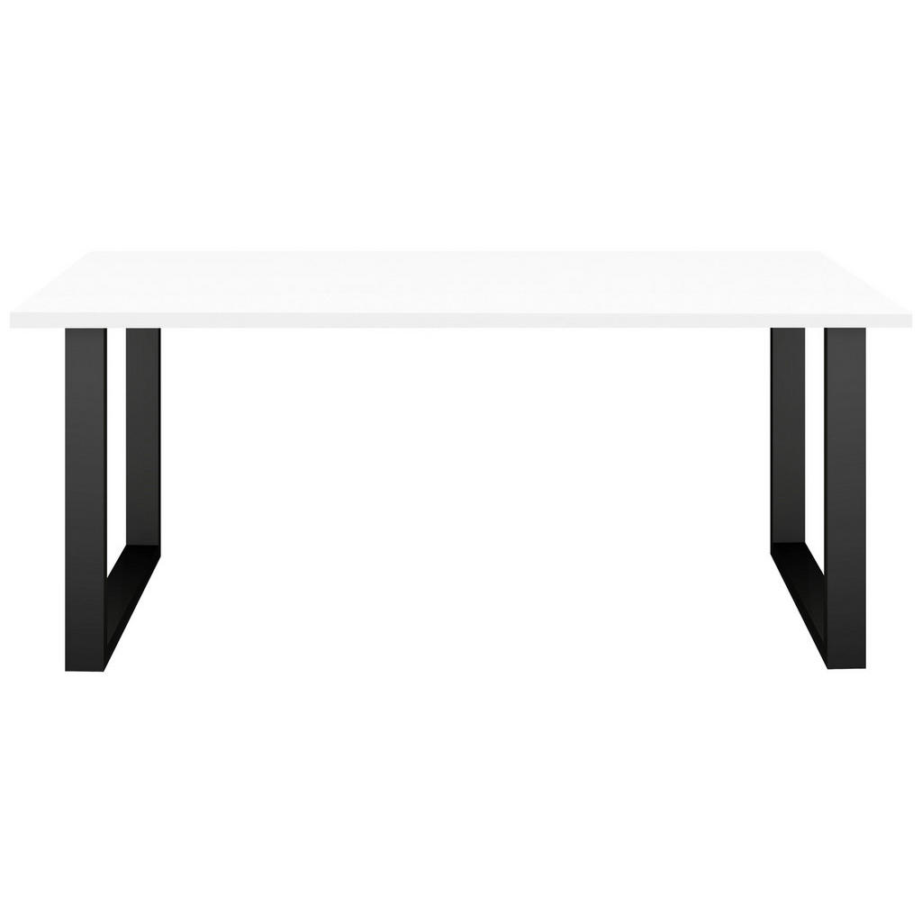Thumbnail - Livetastic Esstisch, Schwarz, Weiß, Metall, Holzwerkstoff, rechteckig, U-Form, 90x78x160 cm, Gestellauswahl, Esszimmer, ...