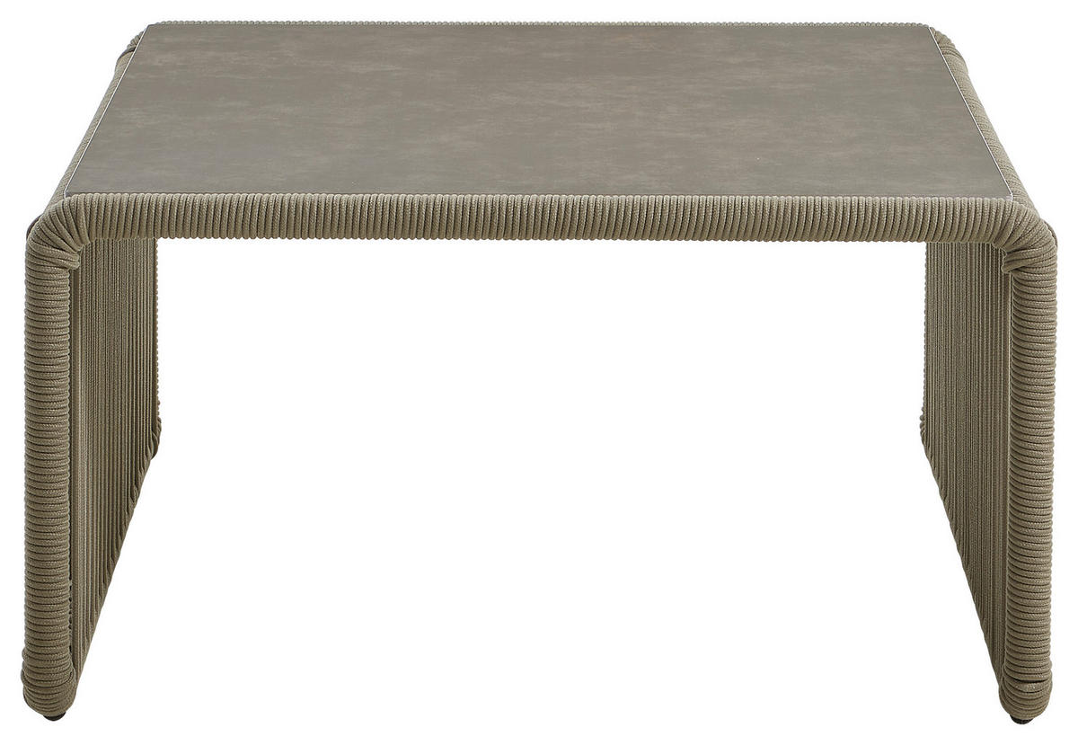 LOUNGETISCH  - Taupe/Hellbraun, Design, Glas/Textil (83/83/44cm) - Amatio