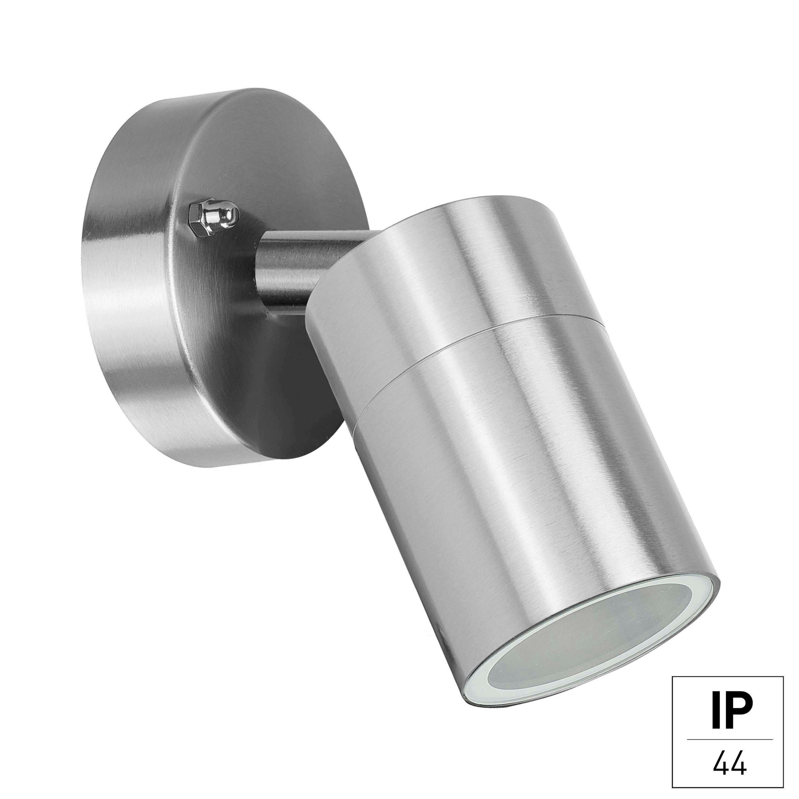 AUßENWANDLEUCHTE 9.6/8.5/14.4 cm   - Edelstahlfarben/Anthrazit, Design, Metall (9.6/8.5/14.4cm)