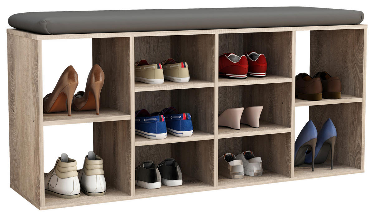GARDEROBENBANK 104/50/30 cm  - Anthrazit/Sonoma Eiche, Design, Holzwerkstoff/Kunststoff (104/50/30cm) - MID.YOU