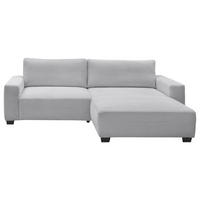 ECKSOFA Hellgrau Cord  - Hellgrau/Schwarz, MODERN, Kunststoff/Textil (282/192cm) - Livetastic