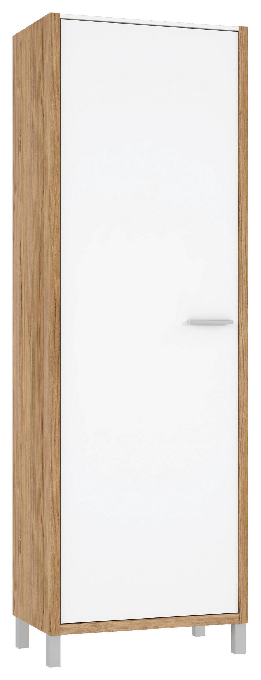 GARDEROBENSCHRANK in 66,4/200,6/41,5 cm - Eichefarben/Alufarben, MODERN, Holzwerkstoff/Metall (66,4/200,6/41,5cm) - MID.YOU