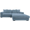 ECKSOFA in Cord Hellblau  285/195 cm  - Schwarz/Hellblau, Design, Kunststoff/Textil (285/195cm) - MID.YOU
