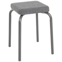STAPELHOCKER Webstoff Anthrazit, Grau  - Anthrazit/Grau, Textil/Metall (36/49/36cm)