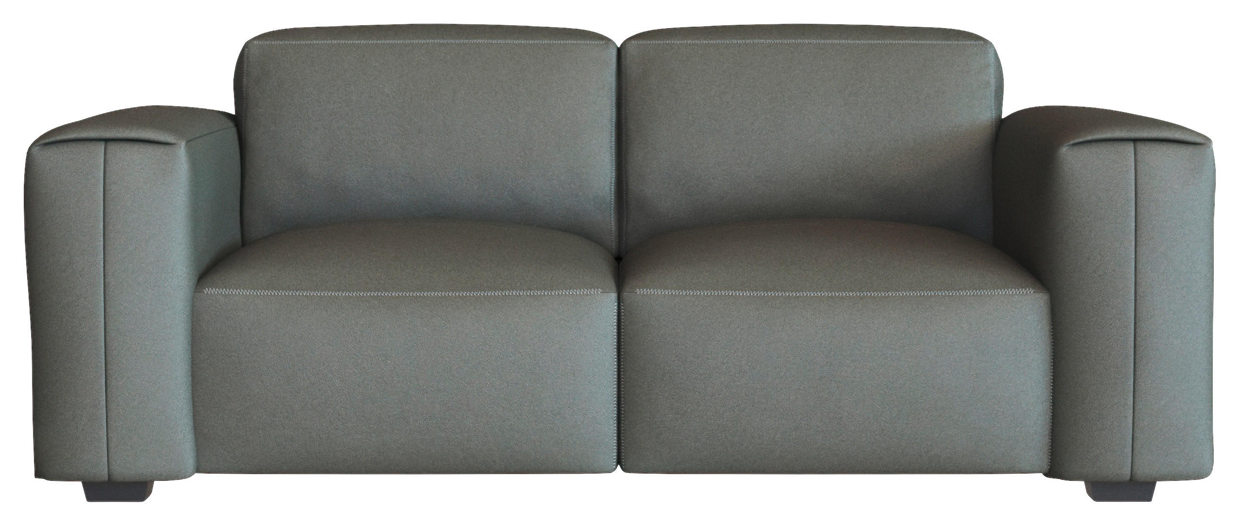 2-SITZER-SOFA Dunkelgrau Echtleder - Dunkelgrau/Schwarz, Design, Leder/Holz (187/73/102cm) - Livetastic