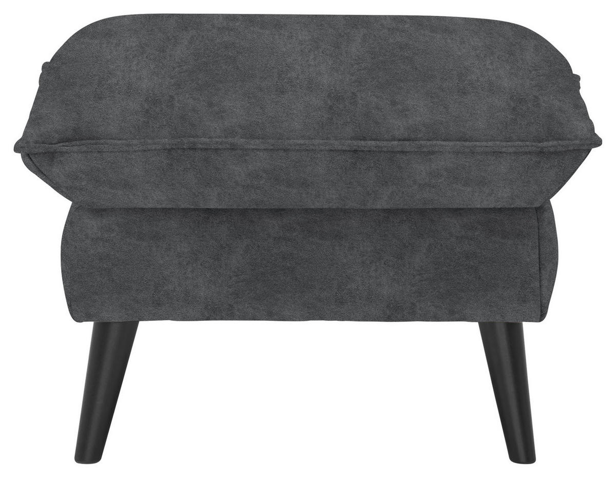 HOCKER Velours Anthrazit  - Anthrazit/Schwarz, Design, Holz/Textil (63/44/63cm) - Carryhome