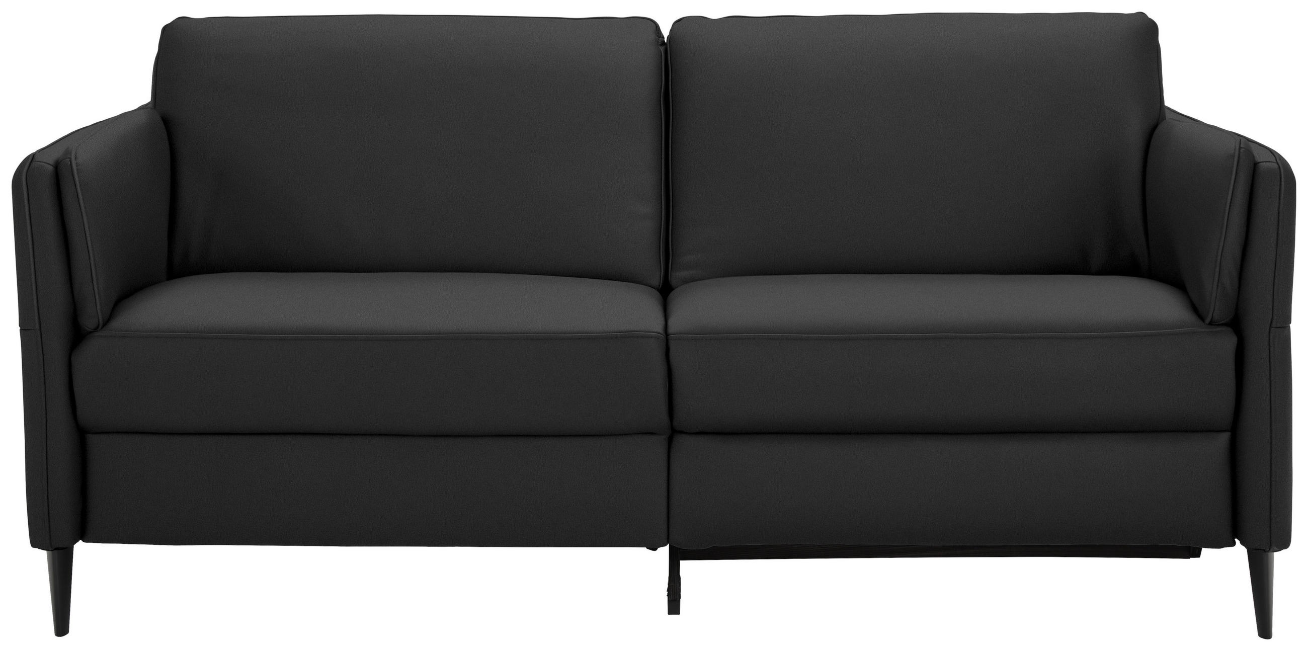 3-SITZER-SOFA in Echtleder Schwarz  - Schwarz, Design, Leder/Metall (190/84/99cm) - Dieter Knoll