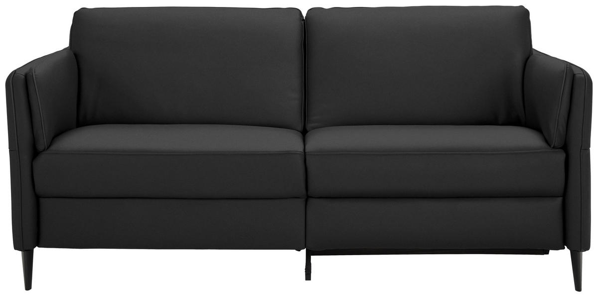 3-SITZER-SOFA in Echtleder Schwarz  - Schwarz, Design, Leder/Metall (190/84/99cm) - Dieter Knoll