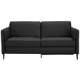 3-SITZER-SOFA in Leder Schwarz  - Schwarz, Design, Leder/Metall (190/84/99cm) - Dieter Knoll