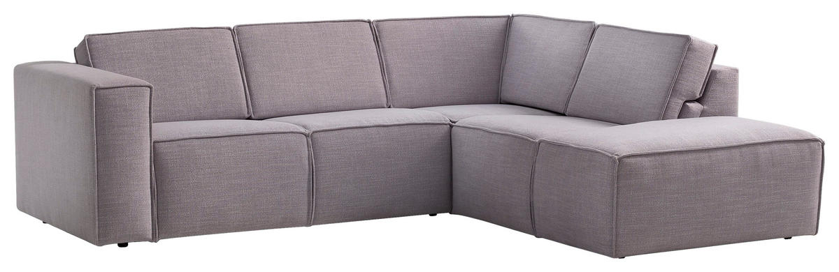 ECKSOFA DICE Grau Struktur  - Schwarz/Grau, MODERN, Kunststoff/Textil (275/220cm) - Trendmanufaktur
